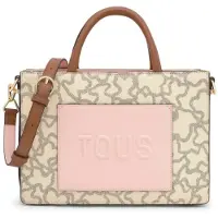 Tous para mujer. 2002188201 Bolso Shopper mediano Amaya beige, rosa (OSFA), Casual, Poliuretano, outlet 2026.