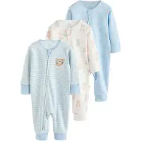 Next Pijama camelo / azul cielo / blanco lana