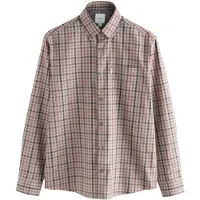 Next Camisa gris claro / verde oscuro / naranja / rojo pastel