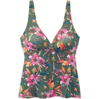 LASCANA Top de tankini oliva / naranja / rosa