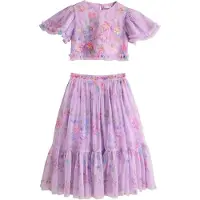 Next Conjunto 'Lehenga' azul claro / verde / lavanda / rosa
