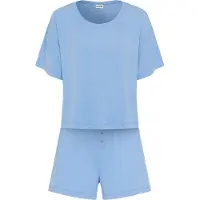 LASCANA Pijama de pantalón corto azul claro