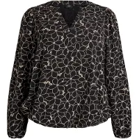 Zizzi Blusa 'Cabine' crema / negro