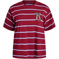 Zizzi Camiseta 'Eofelia' beige / azul claro / rojo / negro