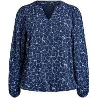 Zizzi Blusa 'Cabine' navy / blanco
