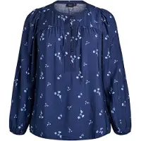 Zizzi Blusa 'MNABILA' navy / azul oscuro / blanco