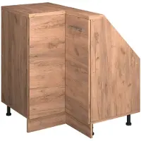 Vicco Armario de cocina esquinero para techo inclinado R-Line Roble dorado 75.6 cm con 1 puerta, Model 59106