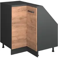 Vicco Armario de cocina esquinero para techo inclinado R-Line Roble dorado 75.6 cm con 1 puerta, Model 59093