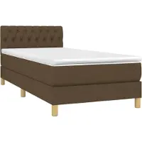 Syfax Cama box spring con colchón tela marrón oscuro 90x190 cm