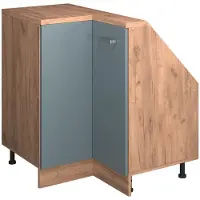 Vicco Armario de cocina esquinero para techo inclinado R-Line Gris azulado 75.6 cm con 1 puerta, Model 59109