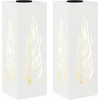 vidaXL Lámpara solar LED para jardín, 2 unidades, luz blanca cálida, 18 x 18 x 50 cm