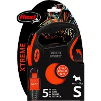 Flexi Correa Extensible XTREME Tape Leash - Naranja - S - 5m - Max. 20 kg