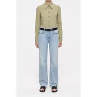 Closed Slim Blouse Sage Tea Talla: S | Manga Larga Outlet | Mujer | Verde