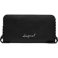 Desigual , Monedero mediano logo, Poliuretano, Negro, U