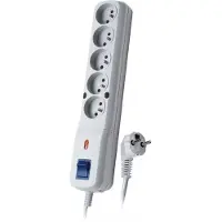 LESTAR Protector de sobretensión LF-530WA, con filtro EMI/RFI de 3 niveles, longitud de 1.5 metros, color gris