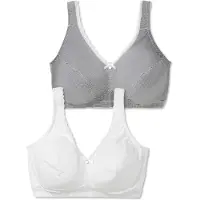 Sheego Sujetador gris moteado / blanco
