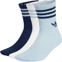 Adidas Originals Calcetines '3-Stripes Crew 3 Pairs' navy / azul claro / blanco