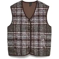 Vero Moda Chaleco 'VMNicoline' azul claro / chocolate / blanco