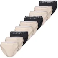 Elle Braga ' High Leg Logo ' beige / negro