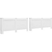 vidaXL Cubiertas para radiadores , 2 unidades, color blanco, 172 x 19 x 81,5 cm, MDF