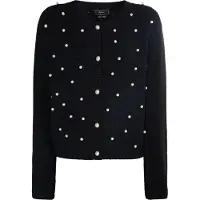 Faina Cárdigan negro / blanco perla