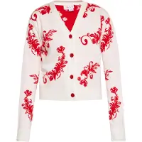 IZIA Cárdigan rojo sangre / blanco