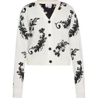 IZIA Cárdigan negro / blanco lana