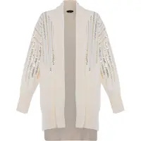 Faina Cárdigan oro / plata / blanco lana