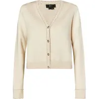 Faina Cárdigan beige claro / blanco perla