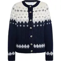 Usha Cárdigan ecru / navy / gris claro
