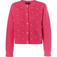 Faina Cárdigan rosa / blanco perla