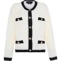 Faina Cárdigan negro / blanco lana