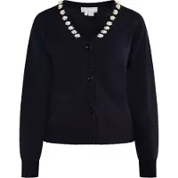 Usha Cárdigan 'Sivene' negro / blanco perla
