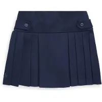 Ralph Lauren para niña. 313749584001 Falda pantalón plisada de ponte marino ((S) 7años= 130/134cm), Casual, Poliéster, moda infantil, P