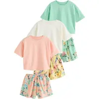Next Pijama amarillo / verde claro / albaricique / blanco