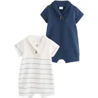 Next Pijama entero/body navy / azul claro / blanco