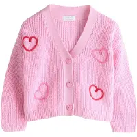 Next Cárdigan 'Love Bug' rosa / rosa claro / rojo sangre