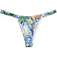 Next Braga de bikini azul oscuro / limón / verde / blanco
