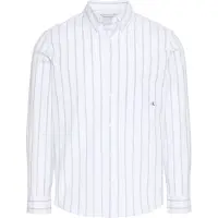 Calvin Klein Ls Stripe Oxford Classic Shirt Brilliant White Talla: XL | Camisas Casuales Outlet | Hombre | Blanco