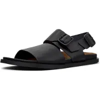 Camper para hombre. K101092-001 Sandalias de Piel Lluc negro (41), Plano, Hebilla, Casual, outlet 2026.