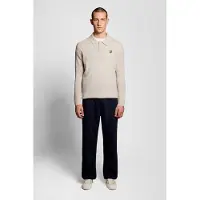 Lyle & Scott Lambswool Blend Rugby Jumper Light Grey Marl Talla: S | Jerséis Outlet | Hombre | Gris