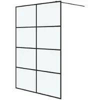 Syfax Mampara de ducha vidrio ESG esmerilado negro 140x195 cm