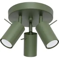 Sollux Lámpara de techo RING 3P, color verde oliva