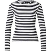 Pieces Camiseta 'PCRUKA' negro / blanco