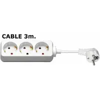 Microconnect GRU0033W, 3 metros, para uso interior, tipo F, tipo F, blanco, 3 tomas de corriente / enchufes