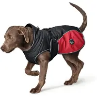 Hunter Abrigo para perros , modelo "Wintermantel Uppsala", color gris antracita/rojo, talla 40