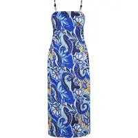 IZIA Vestido de verano marino / turquesa / azul cobalto / amarillo