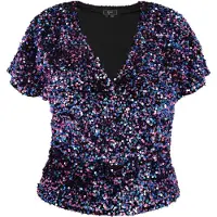 Faina Blusa azul / lila / negro