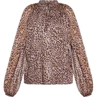Faina Blusa marrón / oro / gris claro / malva