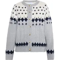 Usha Cárdigan ecru / gris / negro